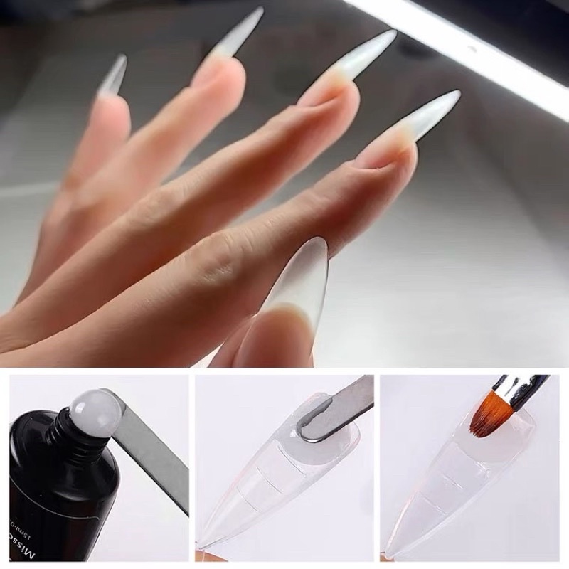 Móng úp gel gôm , hộp 100 móng