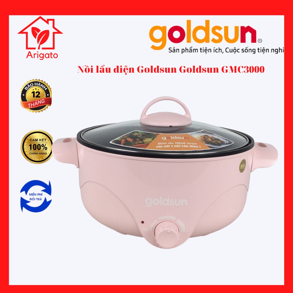 Nồi lẩu điện Goldsun Goldsun GMC3000, Bảo hành 12 tháng - Hàng chính Hãng