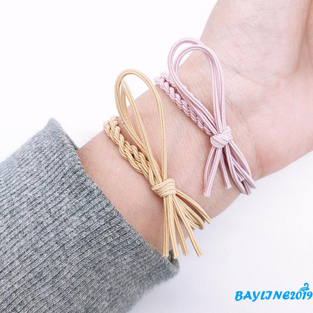 Dây buộc tóc co giãn dệt nhiều màu 11 màu tùy chọn cho nữ