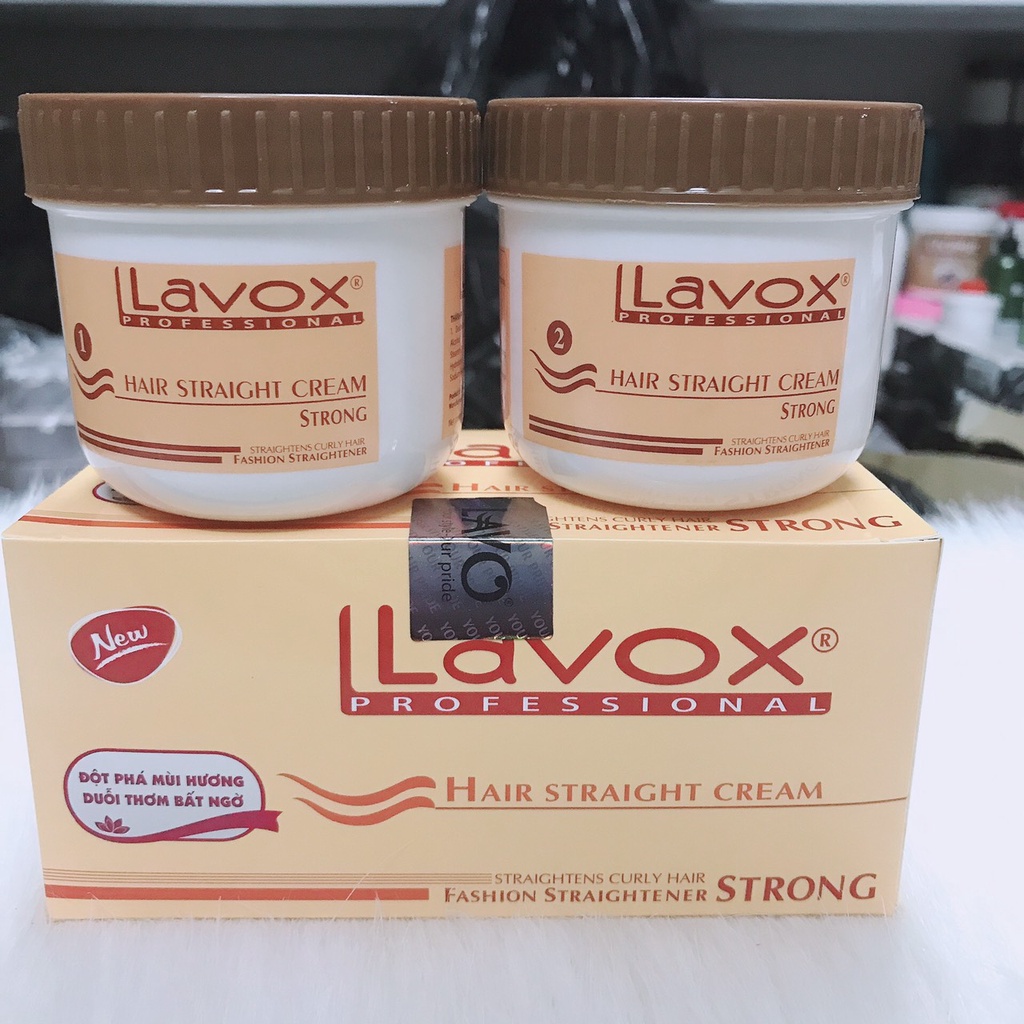 Cặp Thuốc Duỗi Ép Tóc Thẳng Tại Nhà Lavox Hair Straight Cream 140mlx2