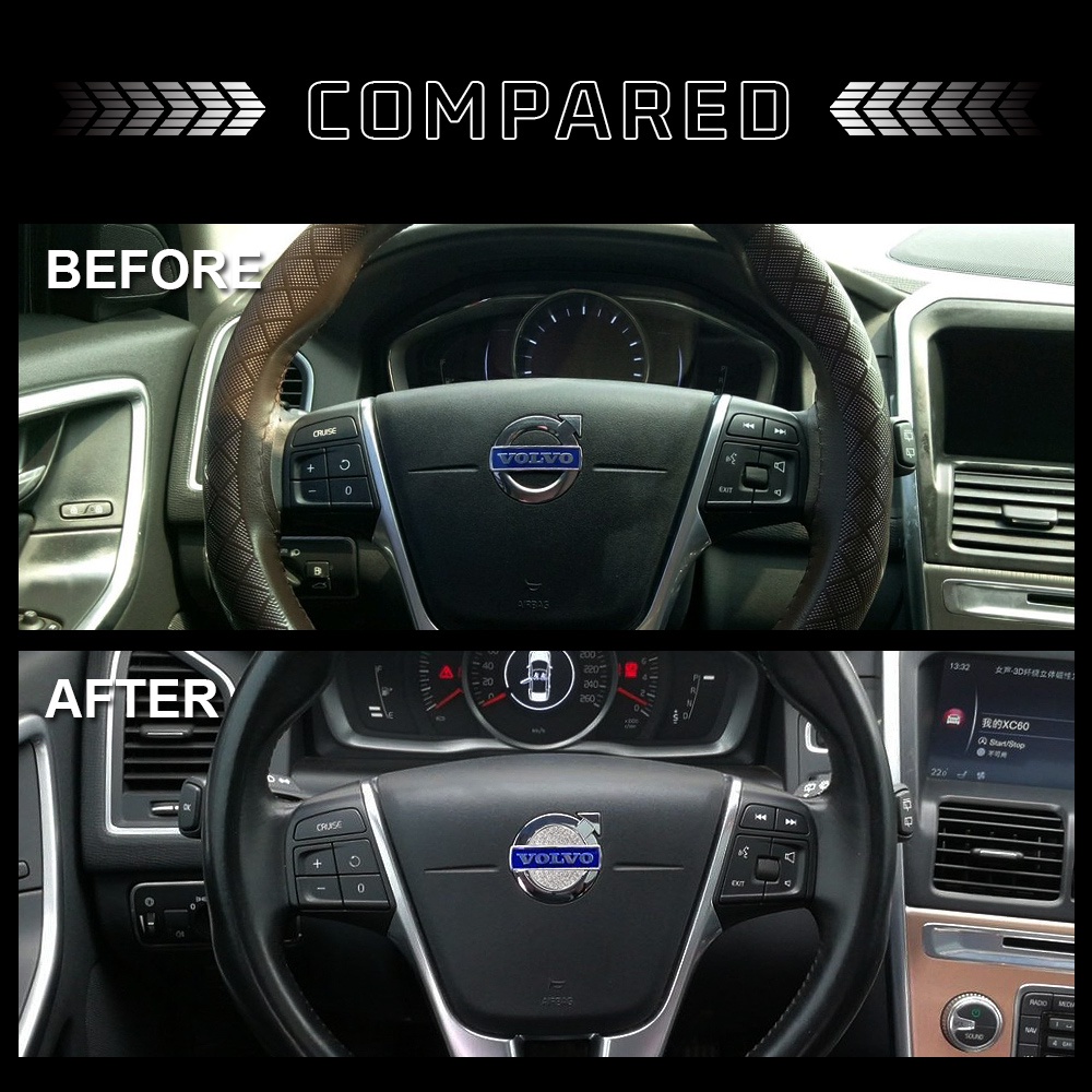 Logo dán vô lăng trang trí cho xe hơi BMW Benz Honda Volkswagen Lexus Mazda Nissan Volvo Hyundai