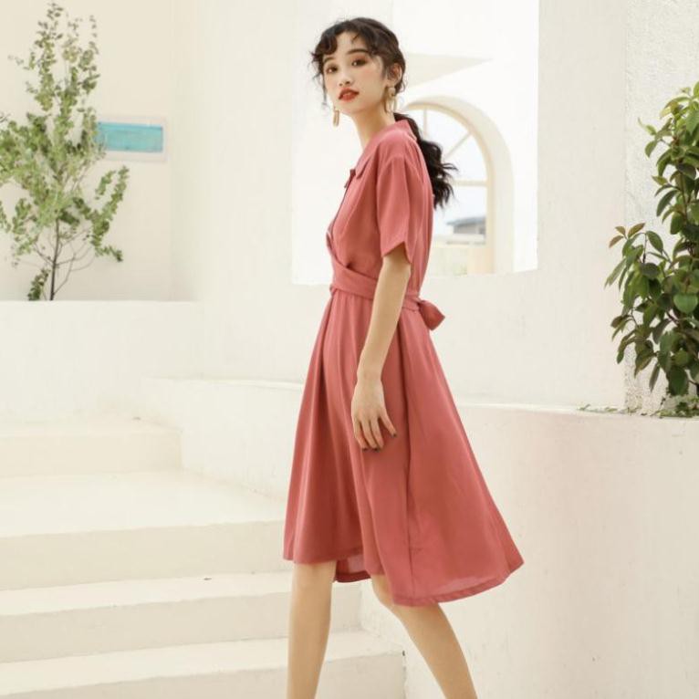 Đầm Hồng San Hô Jin Daban - phong cách Vintage - Hàng Cao Cấp (có sẵn kèm ảnh thật hình cuối) | BigBuy360 - bigbuy360.vn