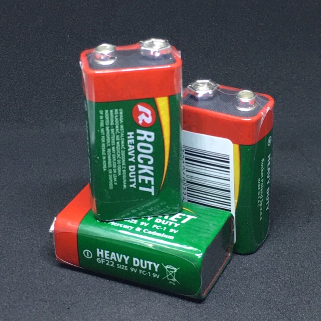 Pin 9V Rocket 6F22DT/1S Carbon gói 1 viên chính hãng
