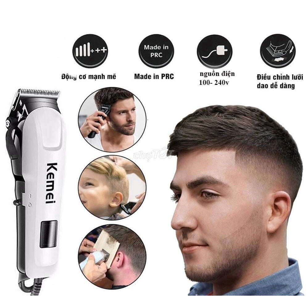 Tông đơ cắt tóc chuyên nghiệp không dây KEMEI KM-809A tặng bộ phụ kiện 4 món cắt tóc