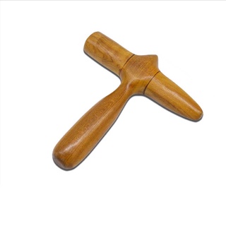 Dụng cụ day ấn huyệt, mát sa, búa dấu cộng bằng gỗ thơm, trị đau nhức cơ thể