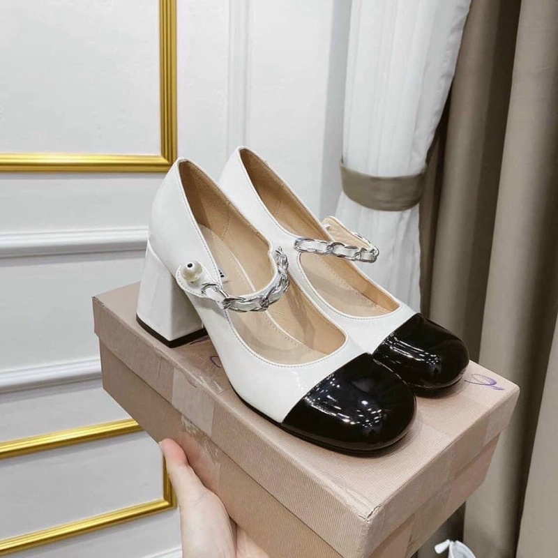 giày MiuMiu tiểu thư gót 7cm, chuẩn supper l1.fullbox, bill, túi giấy