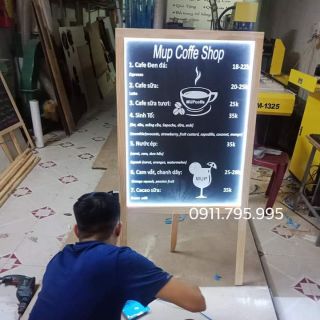 Bảng đen menu viết phấn 60x90,(60x110),3 chân 1 mặt, có nội dung theo yêu cầu(tặng kèm 1 bảng treo+ phấn)