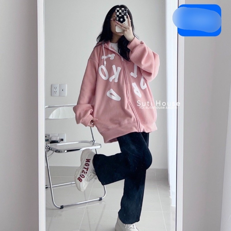 Áo Khoác Nỉ Chữ ABC From Đại Tay Bồng Cực Yêu Chất Nỉ Siêu Xịn