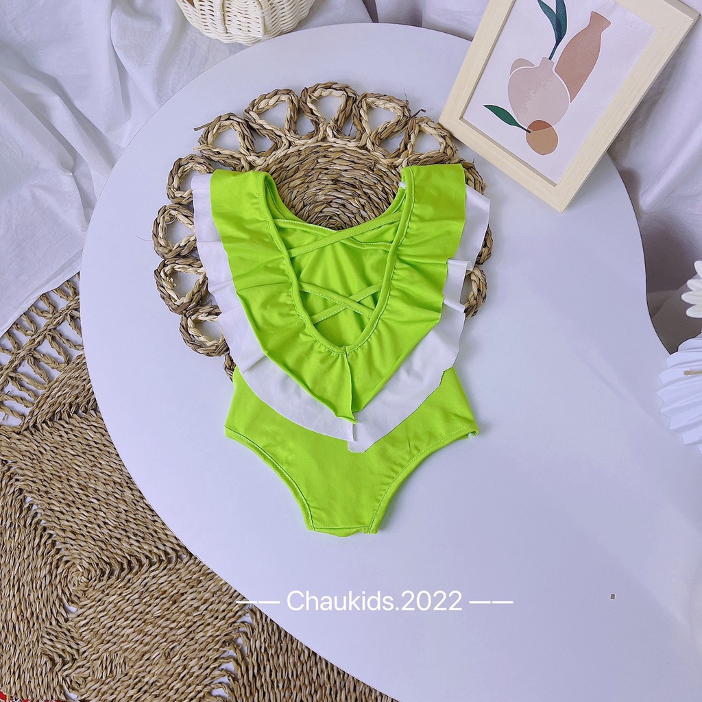 Đồ bơi bé gái, bộ bikini hở lưng đan chéo cho bé gái