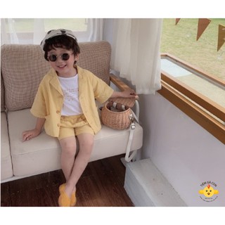 BỘ VEST LINEN BÉ TRAI - TIỆM GÀ CON