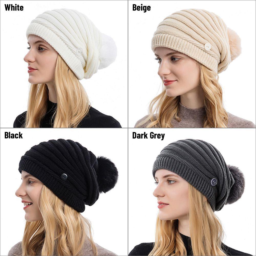 Yve Mũ Beanie Dệt Kim Co Giãn Màu Trơn Thời Trang Cho Nam / Nữ