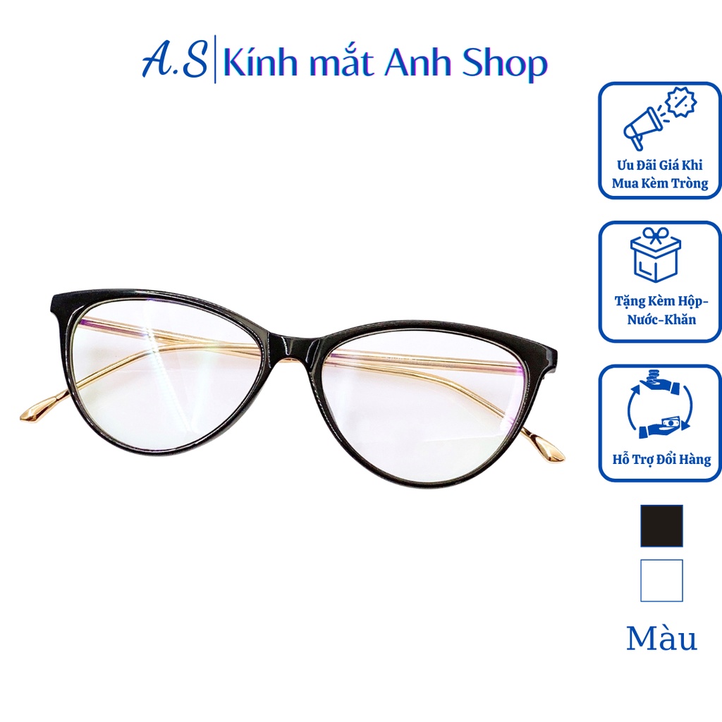 Kính mắt mèo nữ giới  chất liệu nhựa dẻo kết hợp càng kính kim loại phong cách trẻ trung 5029