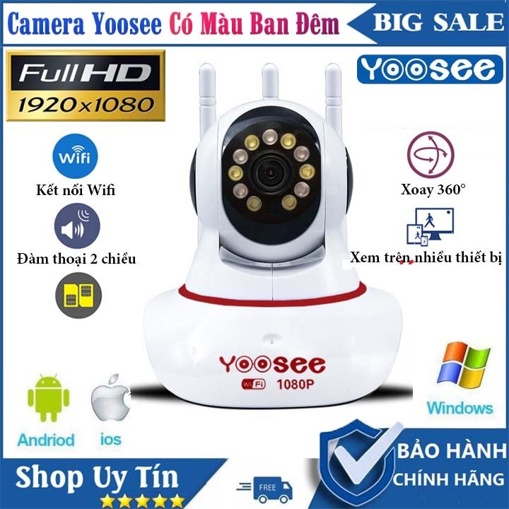 Camera IP YooSee Tiếng Việt- Xem Đêm Có Màu-Độ Phân Giải 2.0 MPX-Cảnh Báo Chuyển Động-Đàm Thoại Song Phương