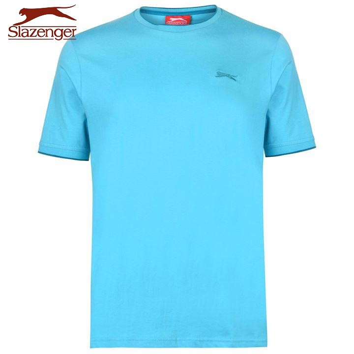 Áo thun nam Slazenger Tipped (màu Bright Blue) - Hàng size UK