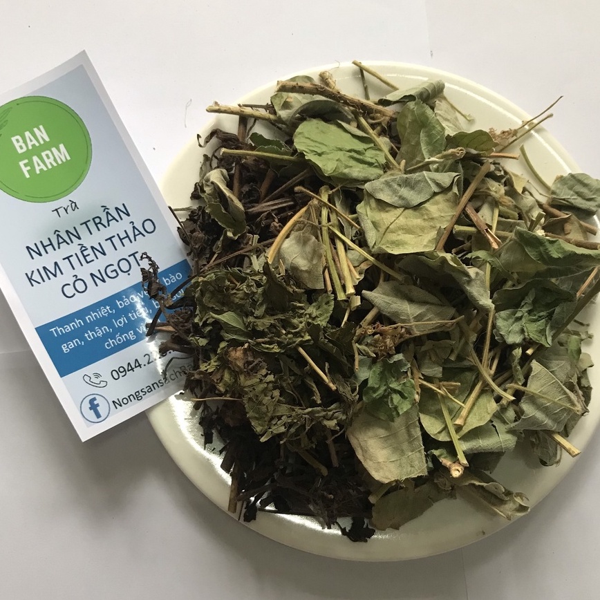 200g trà Nhân trần - Kim tiền thảo - Cỏ ngọt Banfarm – thơm ngon - Thanh nhiệt - Bảo vệ gan, thận