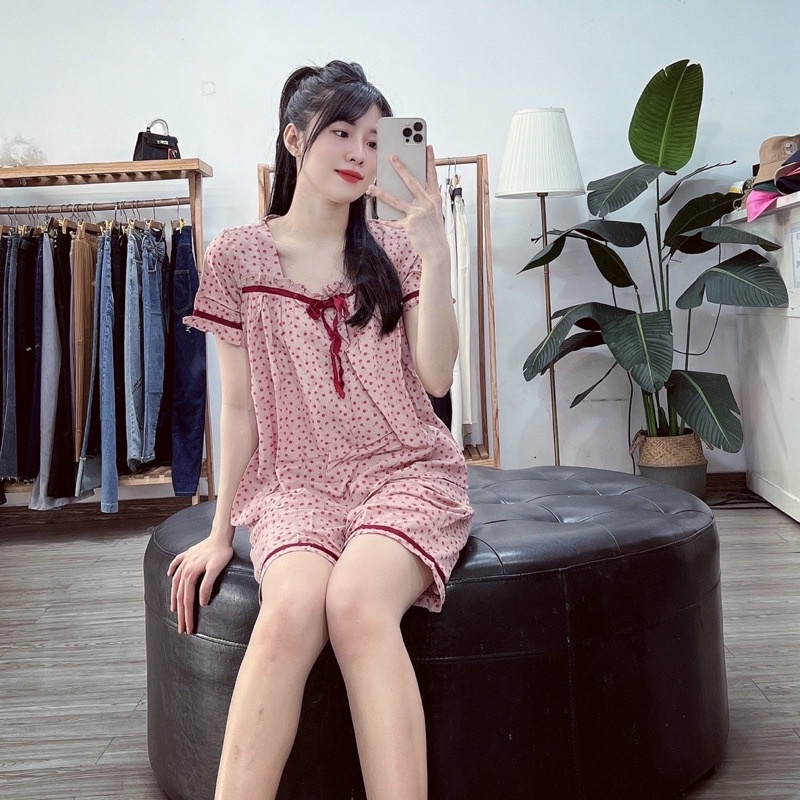 BỘ ĐŨI NGỐ MẶC NHÀ HOẠ TIẾT DỄ THƯƠNG