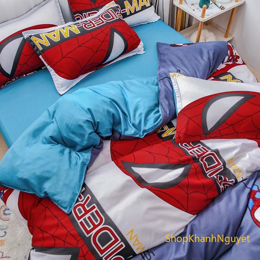 Bộ Chăn Ga Gối Cotton Poly Nhập Khẩu - Spiderman (SP001179)