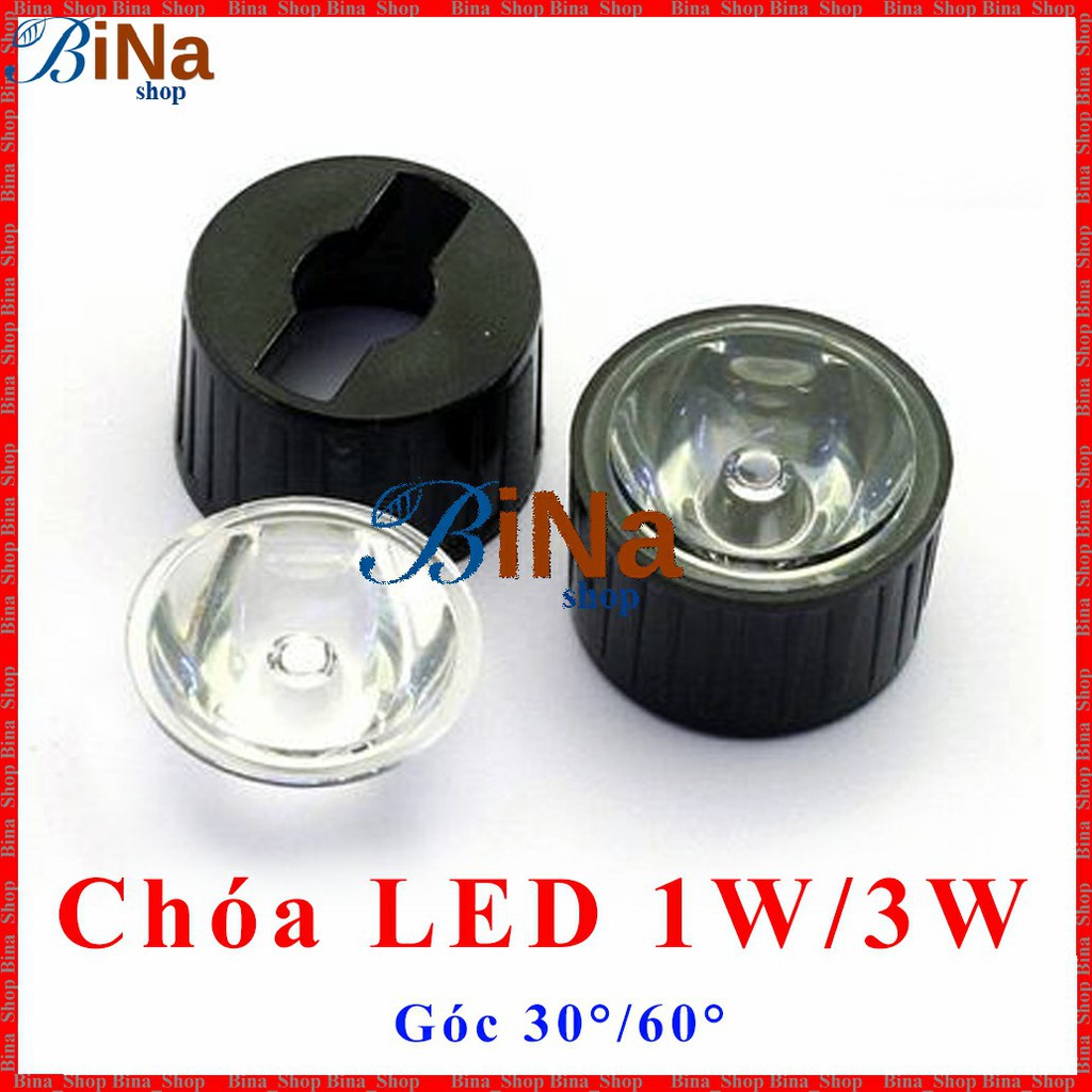 Chóa LED 1W/3W/5W góc sáng 30°/60°/120° (LED mua riêng)