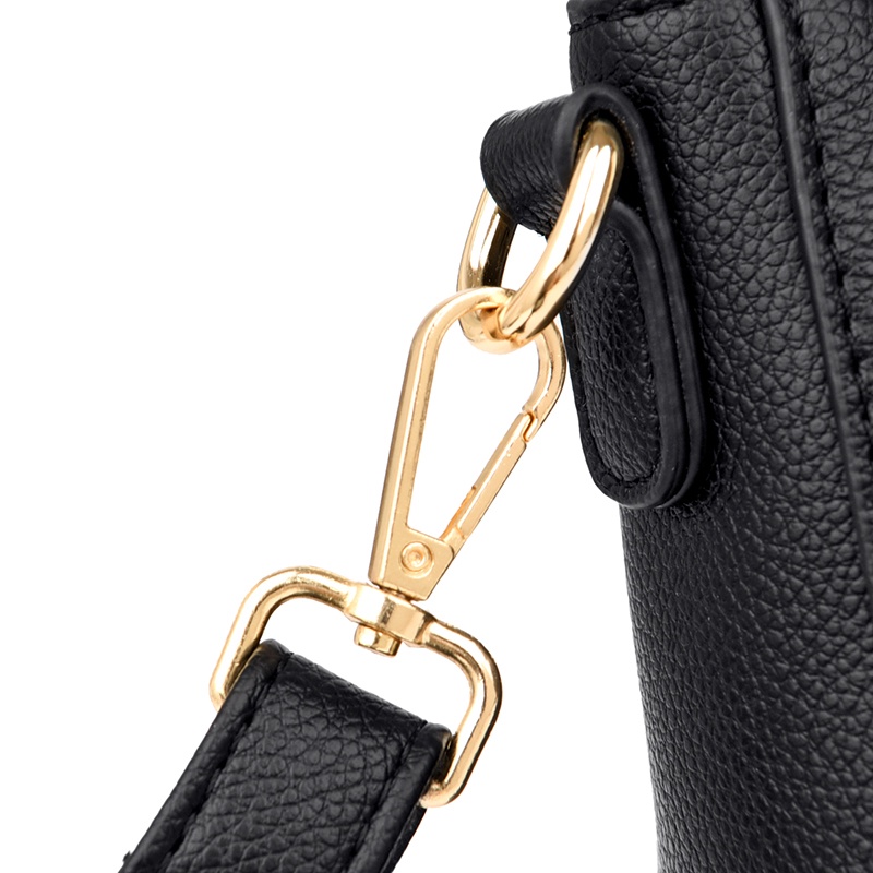 Túi Đeo Vai Hình Vuông Màu Đen Đơn Giản Có Thể Điều Chỉnh Cho Nữ