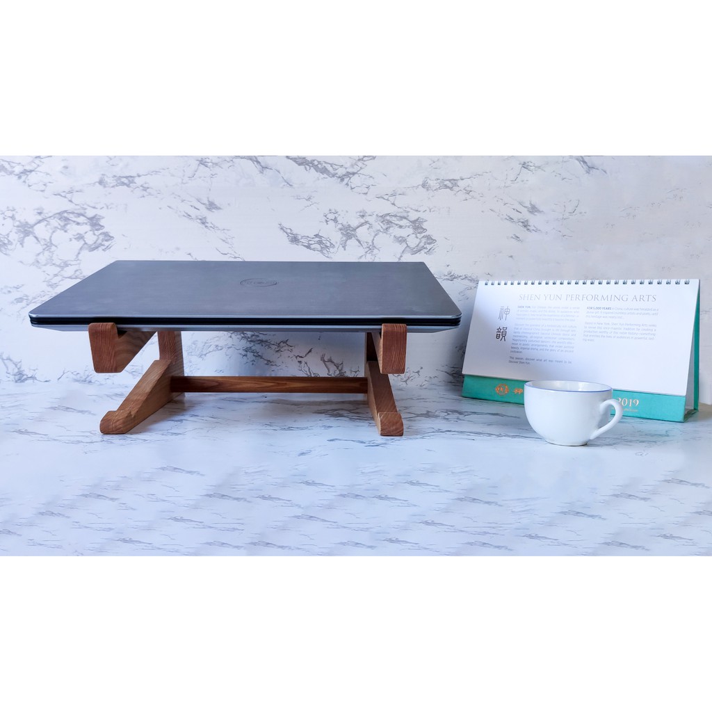 KỆ/GIÁ ĐỠ CHO LAPTOP/MACBOOK 2 TẦNG ĐA NĂNG TỪ GỖ DECOR TỰ NHIÊN (LOẠI CAO) | BigBuy360 - bigbuy360.vn