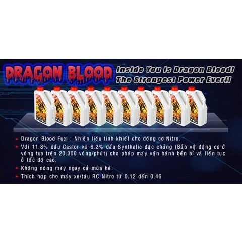 Nhiên liệu nitro Blood Dragon 20% cho xe điều khiển rc