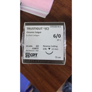 Chỉ thẩm mĩ tự tiêu CPT Trustigut Chromic Catgut 6/0