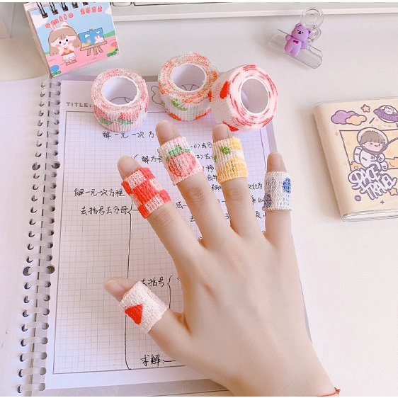Băng quấn bảo vệ ngón tay tự dính nhiều màu khi chơi thể thao, tránh dính mực vào tay khi viết