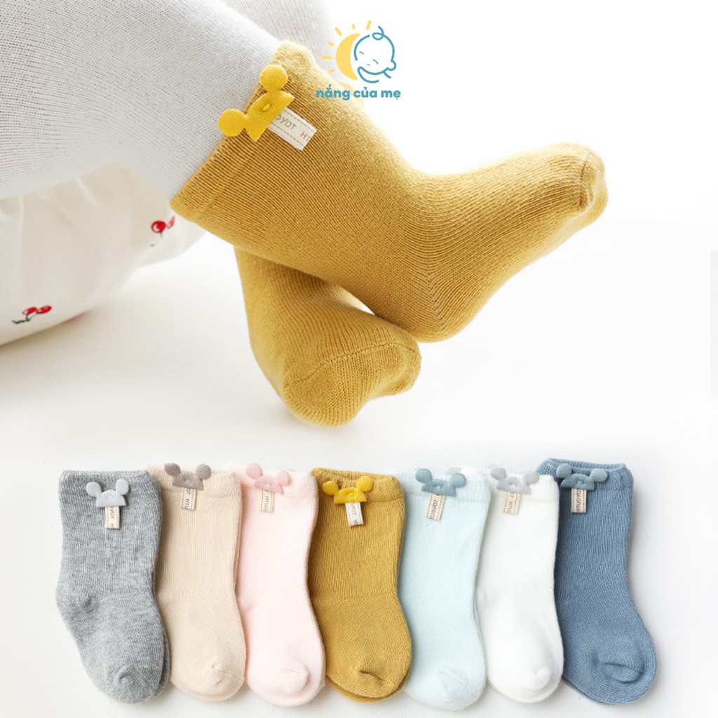 Set 7 đôi tất vớ cho bé sơ sinh đến 3 tuổi chất cotton mềm mại dày dặn, họa tiết chuột dễ thương - Nắng Của Mẹ_CHUOTDAY