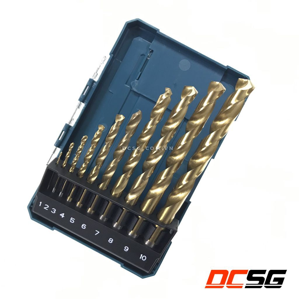 Bộ 10 mũi khoan kim loại HSS-TiN Makita D-72849 | DCSG