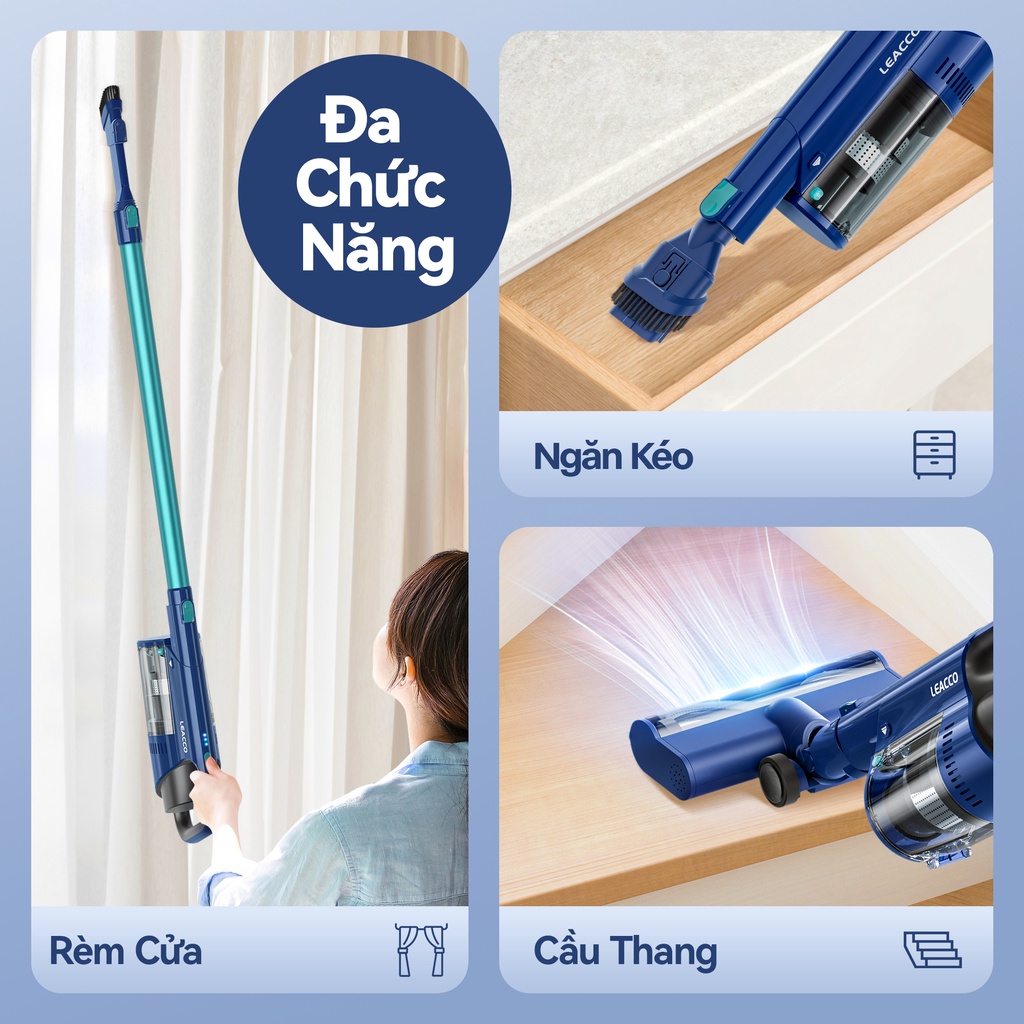 Máy hút bụi chân không LEACCO S31 trọng lượng nhẹ 1.2kg 20Kpa