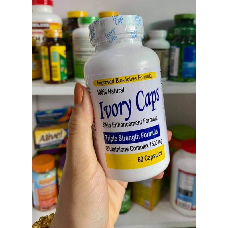 Viên Uống Trắng Da, Giảm Nám, Tàn Nhang Ivory Caps Glutathione 60 viên của Mỹ