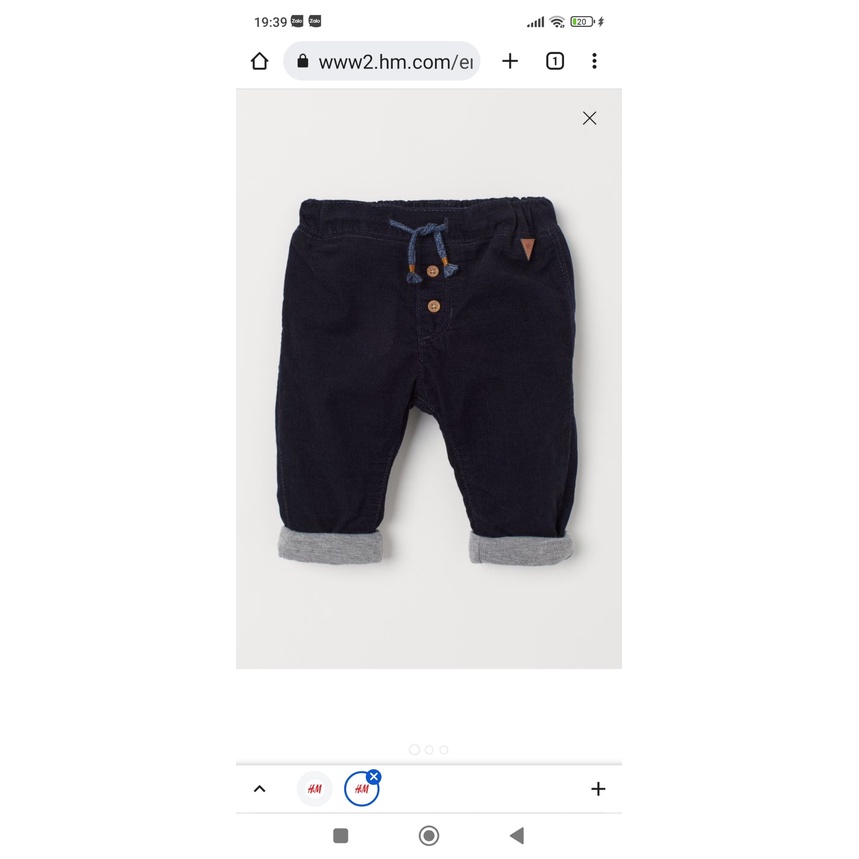 Quần jogger nhung tăm lót nỉ HM