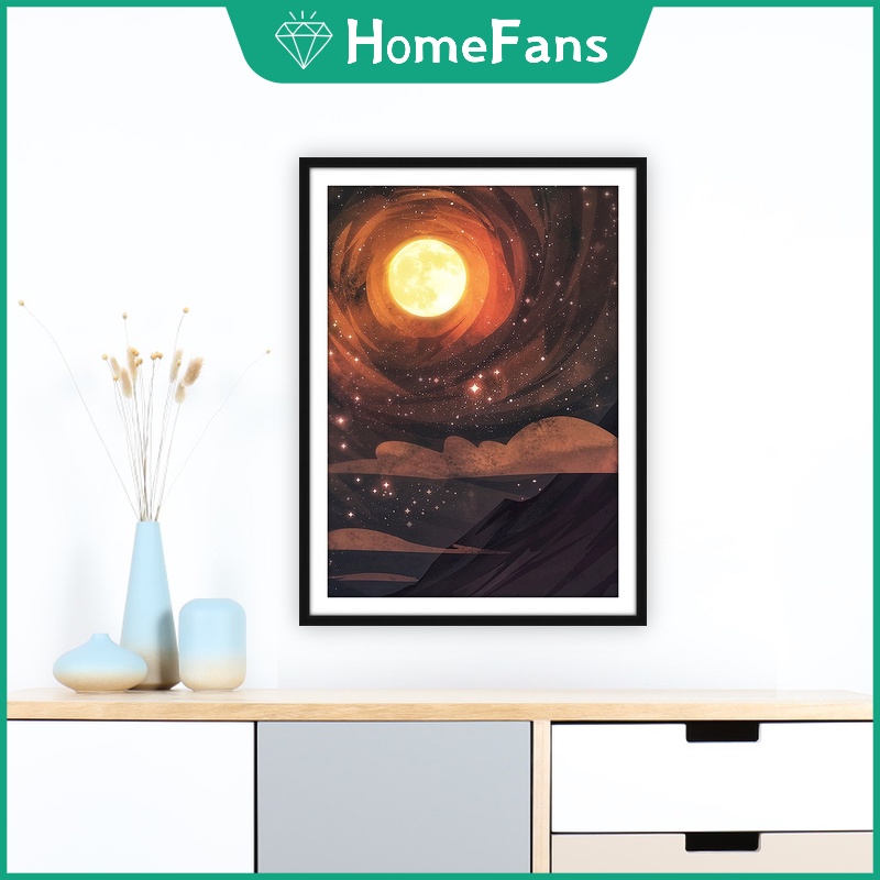 Bộ Tranh Đính Đá 5D Tự Làm 30x40cm / 40x50cm Hình Ngôi Sao / Mặt Trăng / Cá Voi Độc Đáo