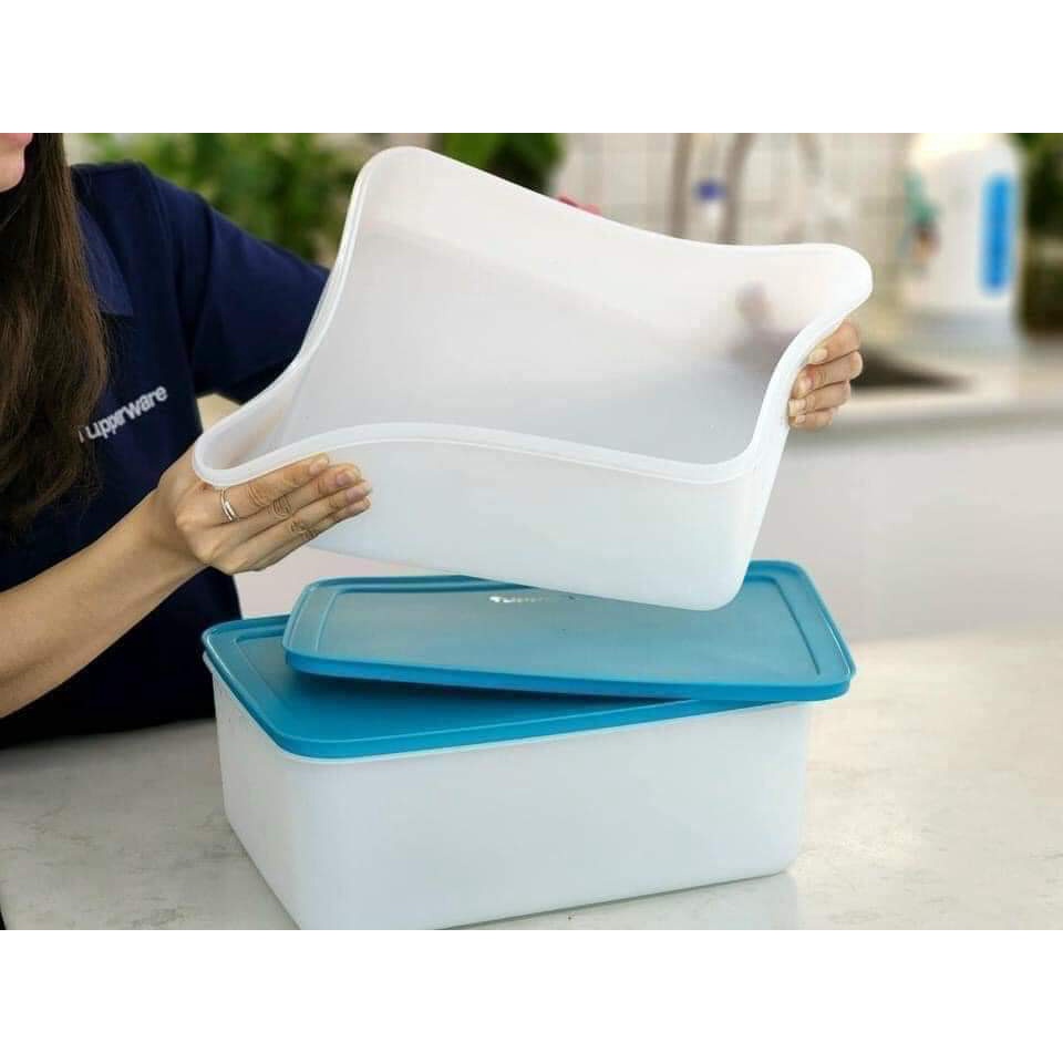 Hộp trữ đông trữ vừa nguyên con gà Tupperware 5.7L, chất liệu dẻo, nhựa nguyên sinh an toàn sức khỏe