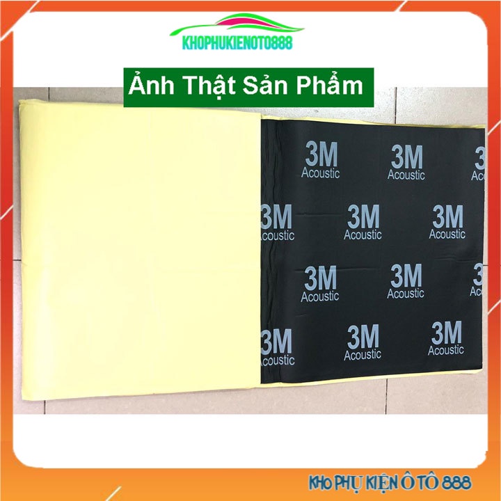 Tấm cách âm ACOUSTIC tiêu âm chống ồn ô tô 3M màu đen 3 lớp size 80x50cm có sẵn keo dán