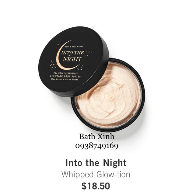 (MÂU MỚI NHẤT)Bơ dưỡng thể 185g Body Butter Into The Night - Bath & Body Works AUTHS MỸ