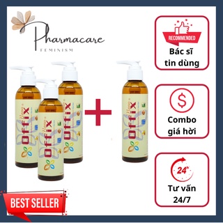 [Combo 3 tặng 1] Gel tắm và vệ sinh phụ nữ Offix Nano, dung dịch vệ sinh Nano Curcumin từ nghệ giảm viêm giảm ngứa