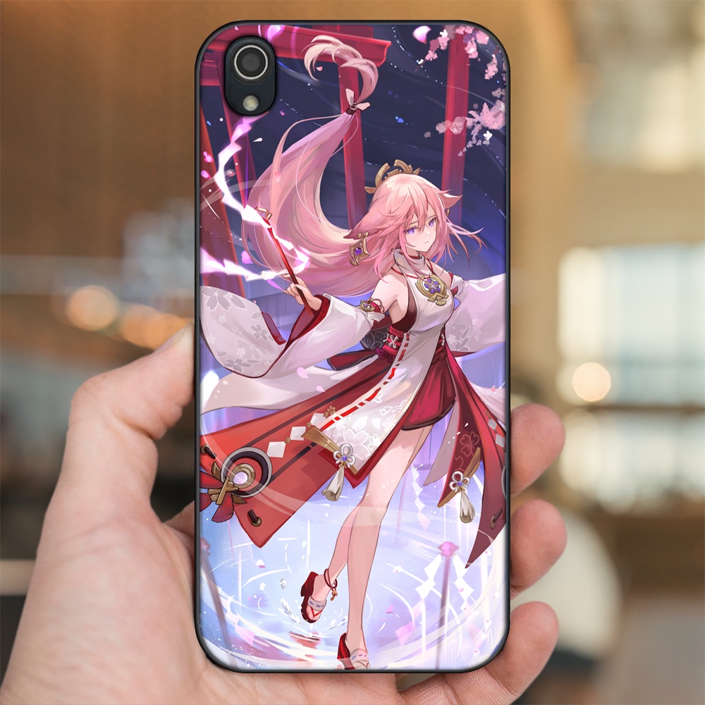 Ốp lưng Vivo Y91c viền đen in hình Yae Miko Genshin Impact