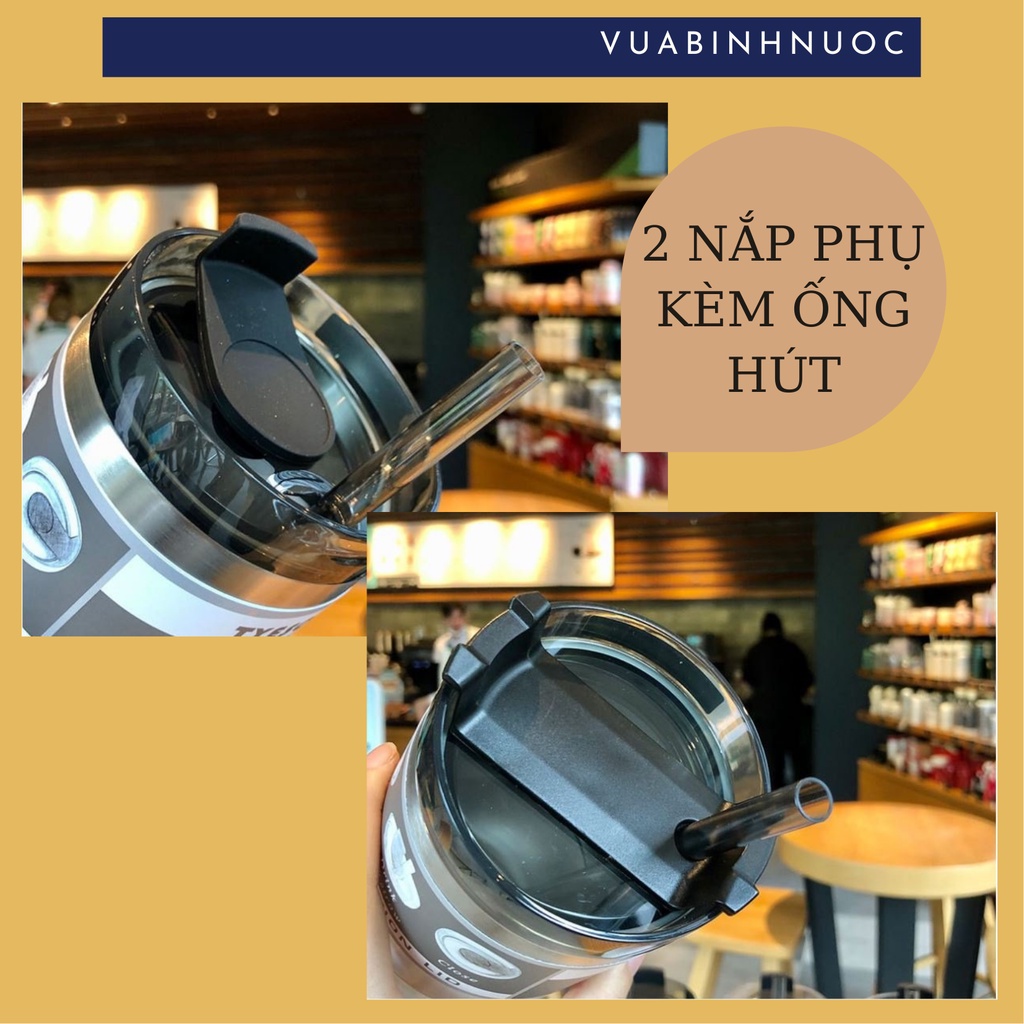 Bình Tyeso, Iced Americano các loại bình giữ nhiệt cao cấp, bình đi kèm ống hút  - vuabinhnuoc