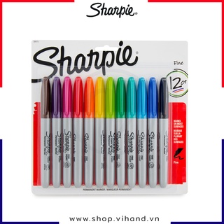 Bộ bút lông dầu vẽ trên mọi chất liệu Sharpie Fine Point - 12 Màu