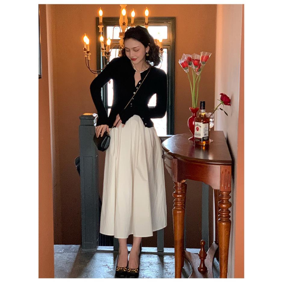 Yena Chân Váy Lưng Cao Màu Trơn Thời Trang Mùa Hè Cho Nữ | BigBuy360 - bigbuy360.vn