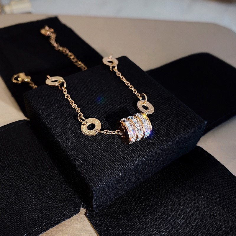 Vòng tay nữ 100% TITAN NGUYÊN CHẤT lắc tay nữ KHÔNG GỈ đính đá pha lê phong cách ins hàn quốc trang sức nữ thời trang