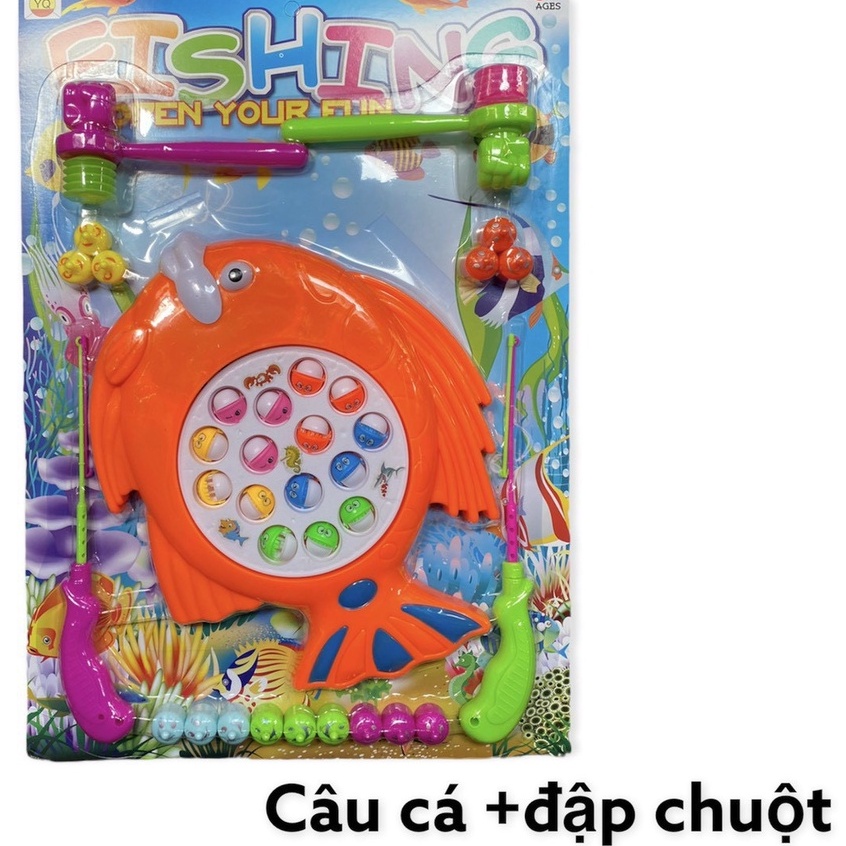 Bộ Đồ Chơi Câu Cá Cho Bé 2IN1 Câu Cá Và Đập Chuột Có Nhạc Hàng Việt Nam - Đồ Chơi Câu Cá , Đập Chuột