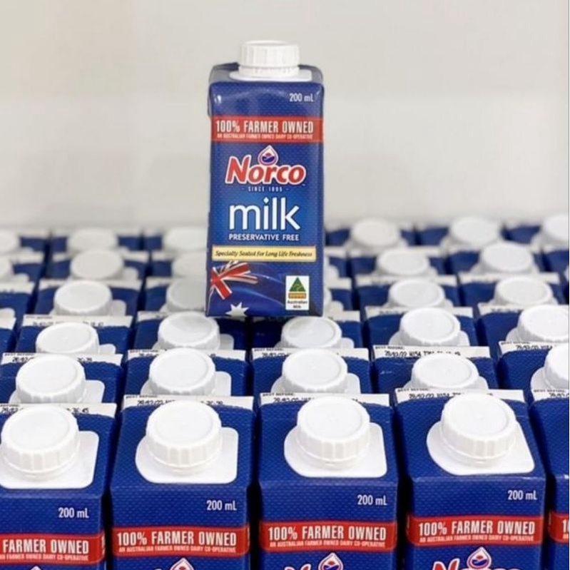 [Hộp lẻ] Sữa tươi tiệt trùng nguyên kem Norco 200ml cho bé từ 1 tuổi trở lên (100% chính hãng)
