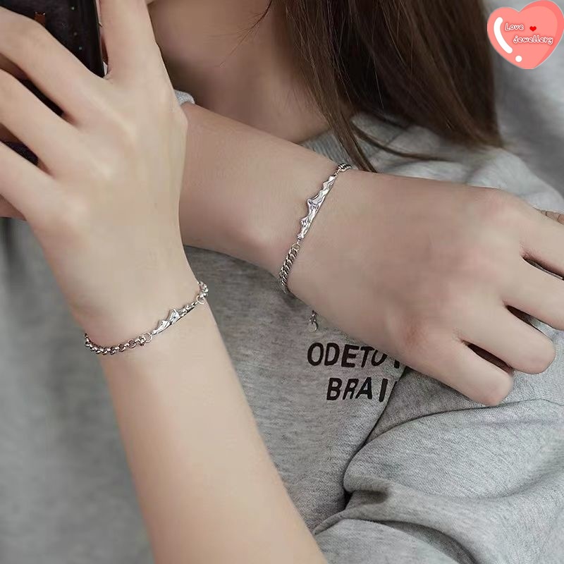 1 Cặp Vòng Tay Bạc Hình Ngọn Núi Cho Cặp Đôi