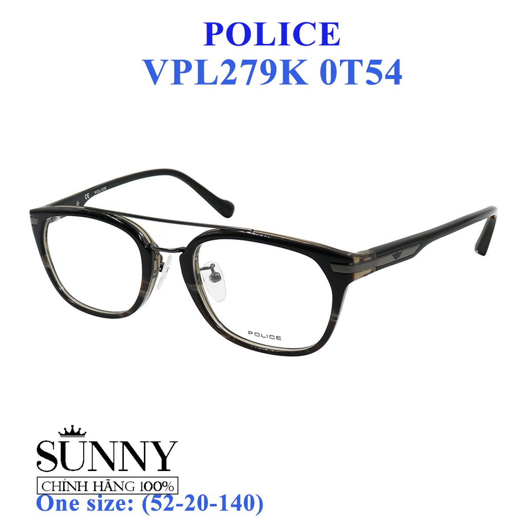Gọng kính thời trang chính hãng nhiều màu Police VPL279K, thiết kế dễ đeo bảo vệ mắt