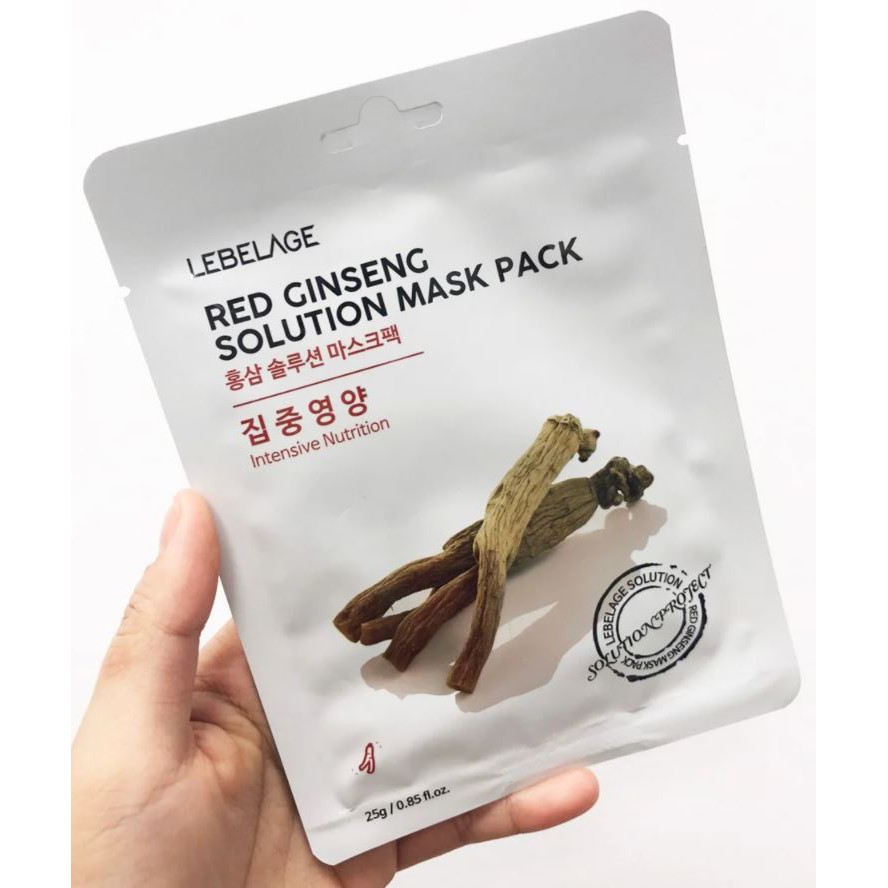 Mặt nạ giấy dưỡng ẩm Hàn Quốc cung cấp dinh dưỡng, phục hồi Lebelage Solution Mask Pack