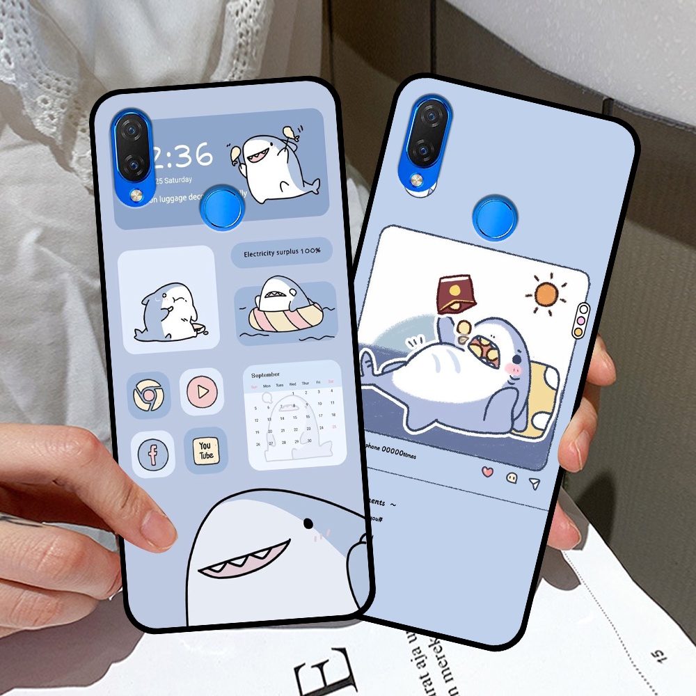Ốp Huawei Nova 3i in hình nền cá mập đáng yêu giá rẻ