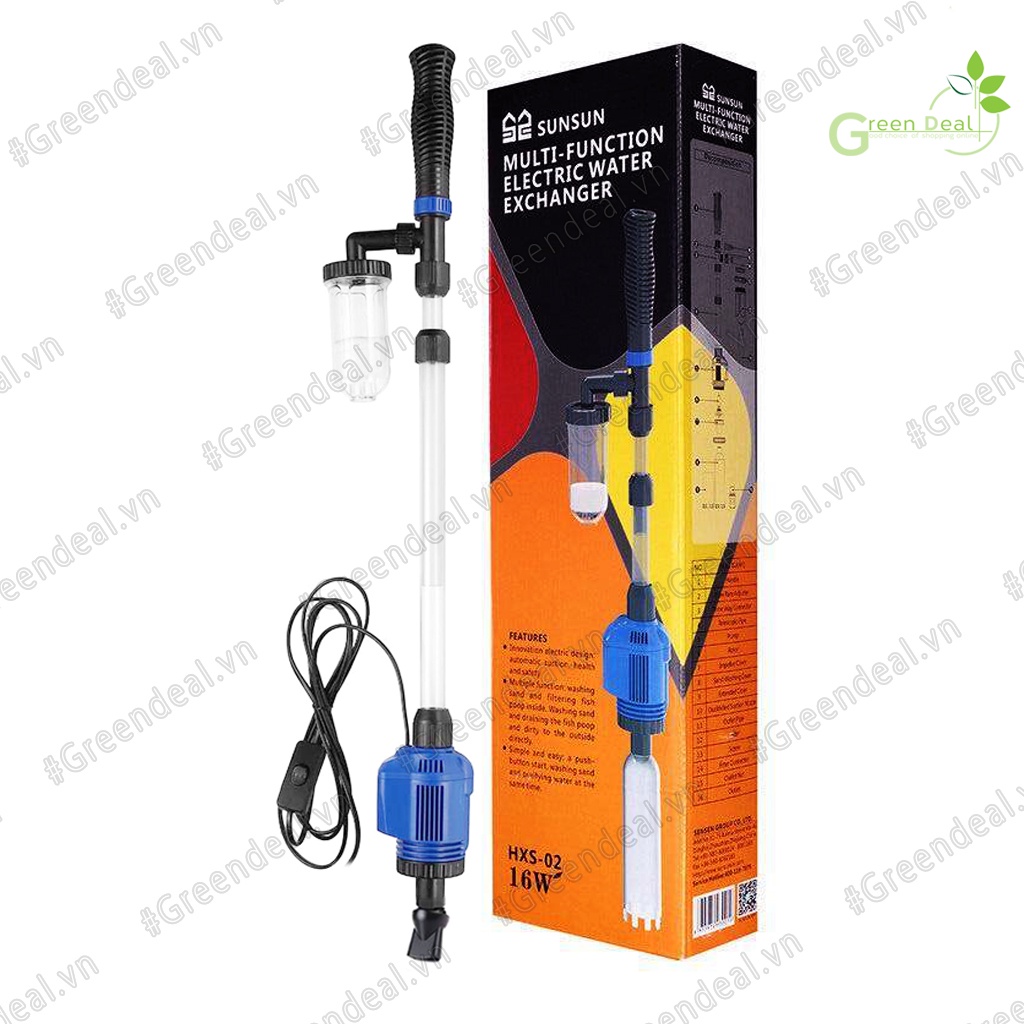 SUNSUN - Electric Water Exchanger (HXS-02) | Máy hút phân cá chạy điện cho hồ cá thủy sinh