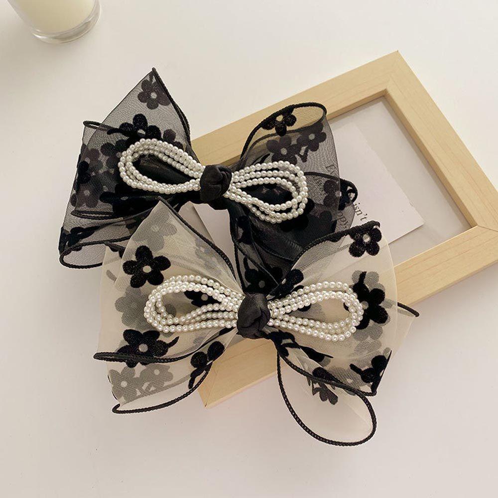 Giá Đỡ Buộc Tóc Đuôi Ngựa Bằng Vải Organza Họa Tiết Hoa Phong Cách Hàn Quốc Thanh Lịch